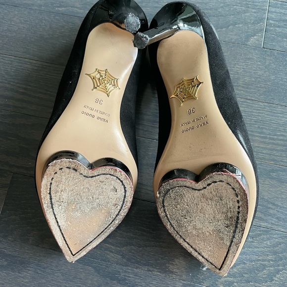 Charlotte Olympia Black Debbie Suede Pumps EU 36 - Picture 7 of 7